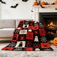 thumbnail image 6 of Aoznliie Halloween Blanket, Helloween Decor Plaid Throw Blanket with Ghost Bat Pumpkin Print, Soft Warm Fall Blanket for Couch Bed,40×28 in, 6 of 9