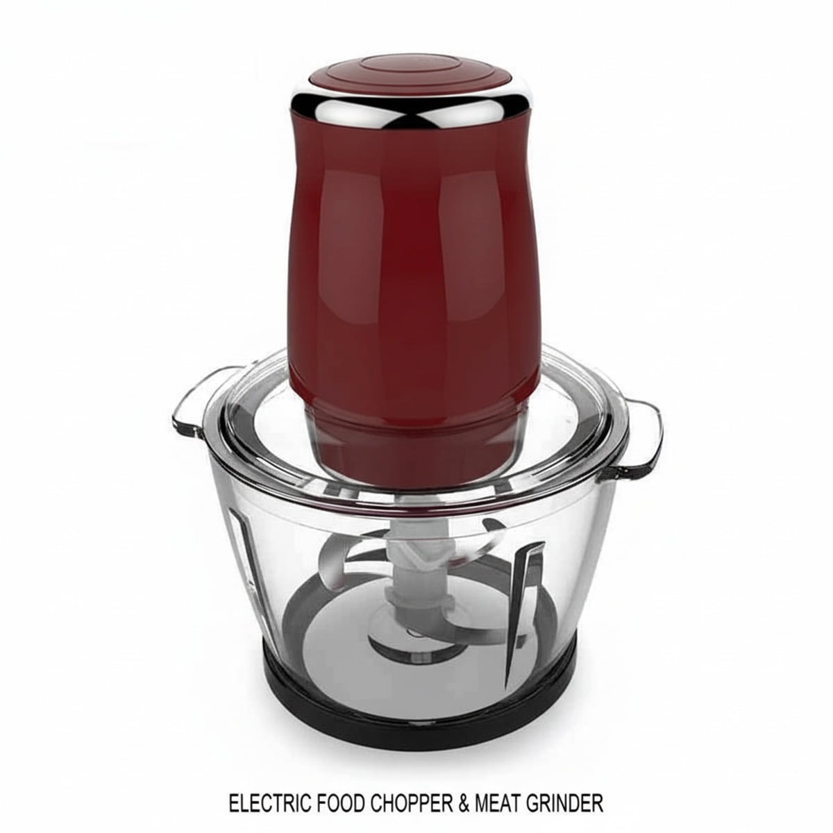 Eurhowing Electric Meat Grinder & Vegetable Chopper, 500W Food Processor with 1L Glass Bowl, Food Chopper for Meat, Onion, Garlic, Nuts, Baby Food, Red