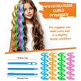 thumbnail image 5 of 32 Pieces Heatless Waves Hair Curler, No Heat Damage Wavy Hair Curlers with 2 Sets of Styling Hooks, Heatless Curls for Women Girls Long Medium Short Hair(4 Colors,55cm/ 21.65"), 5 of 11