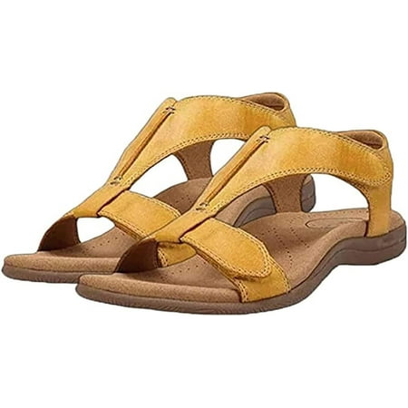 

Bunion Correcting Sandals for Women Women Orthotics Sandals Posture Correction Open Toe Slippers Casual Beach Casual Toe Separate Flat Shoes with Arch SupportUS 10/ EU 41-Yellow