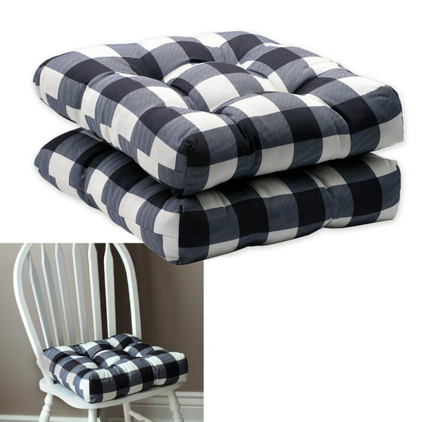 2 Pack Kitchen Dining Chair Pad, Black And White Dining Room Chair Cushions