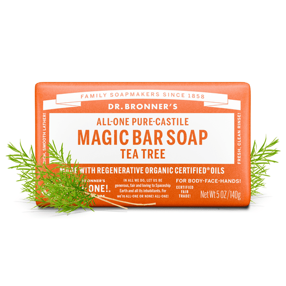 Dr.Bronner's Magic Bar Soap, Tea Tree, Pure-Castile Soap, 5 oz
