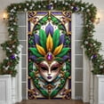 thumbnail image 3 of Colorful Feathers Carnival Mask Banner Gold Frame Venetian Display Purple Gemstone Ornate Decoration Feather Backdrop for Carnival Party Masquerade Ball Festival Celebration, 3 of 9