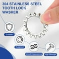 thumbnail image 3 of Uxcell External Tooth Lock Washer, Stainless Steel Serrated Locking Washer Assortment Kit 10 25 mm, 3 of 7