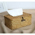 thumbnail image 3 of Rectangular Woven Tissue Box Holder, Decorative Napkin Holder Pumping Cardboard Dispenser, Face Box for Home Office Car Decor, 3 of 5