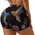 thumbnail image 1 of Balery Humming Bird Pantalones cortos de entrenamiento estampados para mujer, sin costuras, ajustados, para gimnasio, yoga, correr, deportes, ejercicio activo, fitness.-Large, 1 of 8
