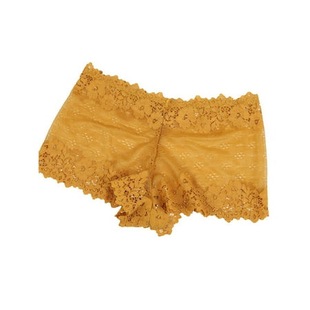 

Ladies Hollow Holiday Lace Jacquard Solid Color Boxer Briefs