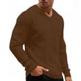 thumbnail image 4 of Mens Long Sleeve Waffle Office Thermal Pullover V Neck Breathable Textured Knit T-Shirt, Regular Fit Soft Stretch Tee Solid Color Fashion Casual TShirts for Travel, Big & Tall, 4 of 9