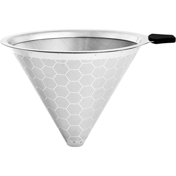 ABPETE coffee filter,Pour Over Coffee Filter Compatible withV60 02 03, Reusable Stainless Steel Metal Cone Slow Drip Coffee Filter, 2-4 Cups Coffee Pour Over Dripper Filters
