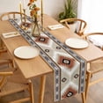 thumbnail image 3 of Brown Gray Boho Table Runner - 108 Inch Long, Kitchen Dining Table Runner Dresser Scarves, Southwestern Ethnic Abstract Geometric Farmhouse Decor for Coffee Tables Wedding Party Banquet, 3 of 8