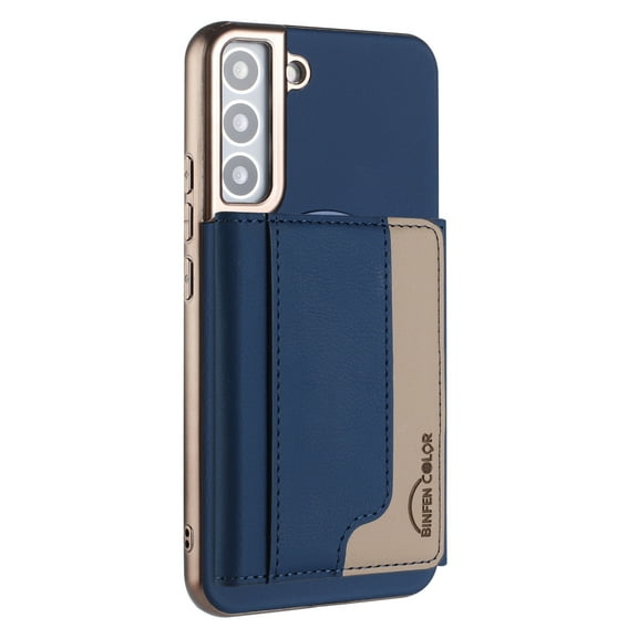 Allytechgroup Case for Samsung Galaxy S21, [RFID Blocking] 2-in-1 Detachable Magnetic Wallet Case [Compatible with MagSafe] Stand Slim PU Leather TPU Cover with Credit Card Slots/Cash Slot, Darkblue