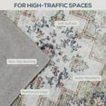 thumbnail image 3 of HOMCOM 5x7 Area Rug, Vintage Machine Washable Rug, Non-Slip Floor Carpet for Living Room, Bedroom, Dining Room, Home Office, Brown and Green, 3 of 9