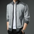 thumbnail image 6 of Men's Cardigan Sweaters Casual Full Zip Sweaters Knitted Cardigan with Pockets,Light Gray,XL, 6 of 8