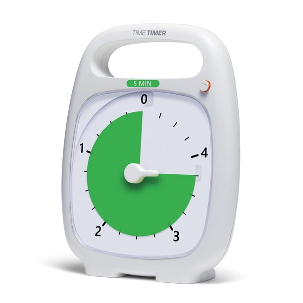 Temporizador visual de escritorio TIME TIMER PLUS de 5 minutos, blanco