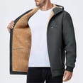 thumbnail image 4 of Men's Sherpa Hoodie Jacket Fleece Lined Zip Up Thinck Warm Hoodies Sweatshirt Winter Thermal Zipper Outwear Coat, 4 of 5