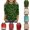 Dark Green, variant on OIOLOYJM Christmas 3/4 Sleeve Tops for Girls Casual Cute Christmas Print Crewneck Slim Fit Tees Stylish Comfortable Outdoor Workout Outfits