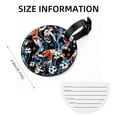 thumbnail image 5 of Football 2pcs PU Leather Round Bag Tags with Privacy Cover and Name ID Tag - Suitcase Tags for Travel Luggage, Handbags, Backpacks, School Bags, 5 of 6