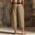 thumbnail image 6 of Luvrsol Capris for Women with Pockets Wide Leg Buttery Soft Stretch Casual Lounge Cropped Trousers S-2XL, 6 of 7