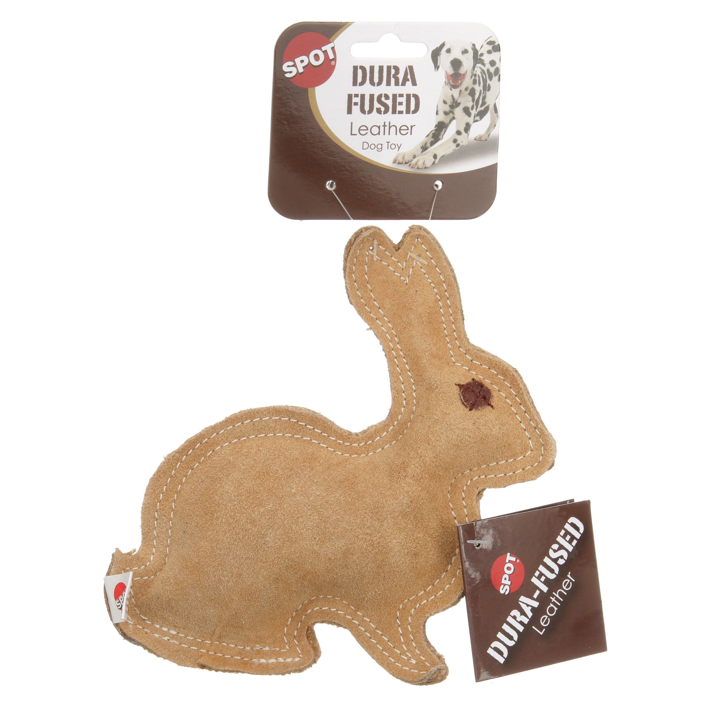 SPOT Dura Fused Durable Leather Rabbit Dog Toy Small