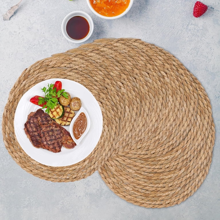 Bevtee Round Woven Water Hyacinth Placemats, Set Of 6 photo 8