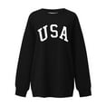 thumbnail image 3 of USA Graphic Sweatshirts for Women 2025 Long Sleeve Crewneck Drop Shoulder Sweatshirt Pullover Tops Fall Winter Outfits, 3 of 5