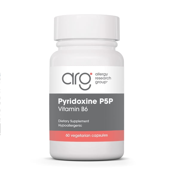 Allergy Research Group Pyridoxine P5P Supplement - Active Vitamin B6 275mg, Pyridoxal-5-Phosphate, Metabolism Support, Hypoallergenic, Vegetarian Capsules - 60 Count