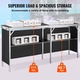 thumbnail image 3 of VEVOR Extra Long Folding Portable Bar Table - Tradeshow Podium Table for Indoor, Outdoor, Party, Picnic, Exhibition, Includes Carrying Case, Storage Shelf and Black Skirt, 77.95" x 15.16" x 34.65", 3 of 9