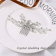 thumbnail image 3 of Bride Wedding Hair Comb Crystal Hair Piece Silver Rhinestone Headpiece Bridal Hair Accessories for Women, 3 of 5