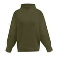 thumbnail image 4 of Xijirk Women's Pullover Sweaters Off Shoulder Knitted Long Sleeve Loose Casual Cozy Women's Pullover Sweaters for Outerwear Wear,Army Green,L, 4 of 4
