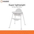 thumbnail image 5 of Babideal Lightweight Baby High Chair with Tray & Harness – White, Portable Easy-Clean Feeding Chair, 5 of 12
