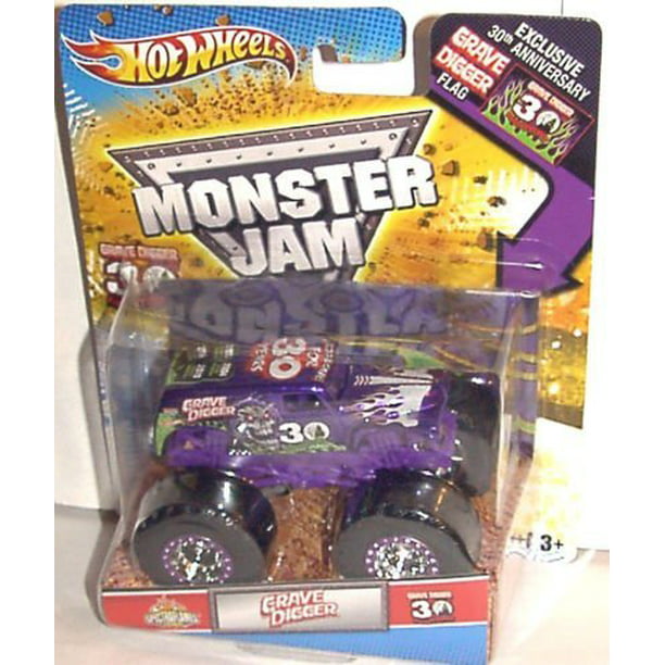 Hot Wheels Monster Jam Grave Digger (Purple) Spectraflames with ... Grave Digger Flag