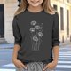 thumbnail image 1 of Blusas y camisas de cuello redondo y manga larga para niños, blusas/camisas de poliéster con estampado de corazones, mangas 3/4 y cuello redondo, elegantes e informales., 1 of 5