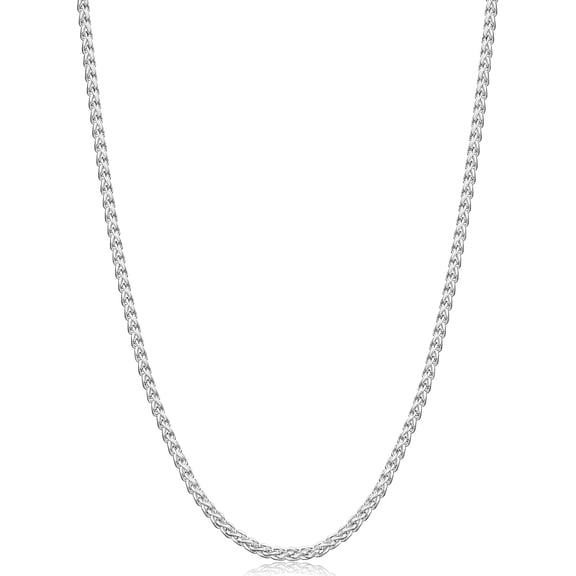 Silver Tone Wheat Chains for Men and Women, 2/2.5/3/4mm Stainless Steel Necklace Chain, Mens Necklace 16-28 Inch