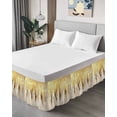 thumbnail image 4 of Abstract Gold Wrap Around Bed Skirts for Queen Bed 16" Drop,Bed Skirt with Adjustable Elastic Belt Dust Ruffle Bed Valance for Bedroom Hotel Luxury Modern Brush Luxury Strokes Artwork Bed Frame Cover, 4 of 7
