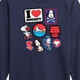 thumbnail image 3 of Peanuts - I Heart Snoopy Patches - Youth Long Sleeve Tee, 3 of 6