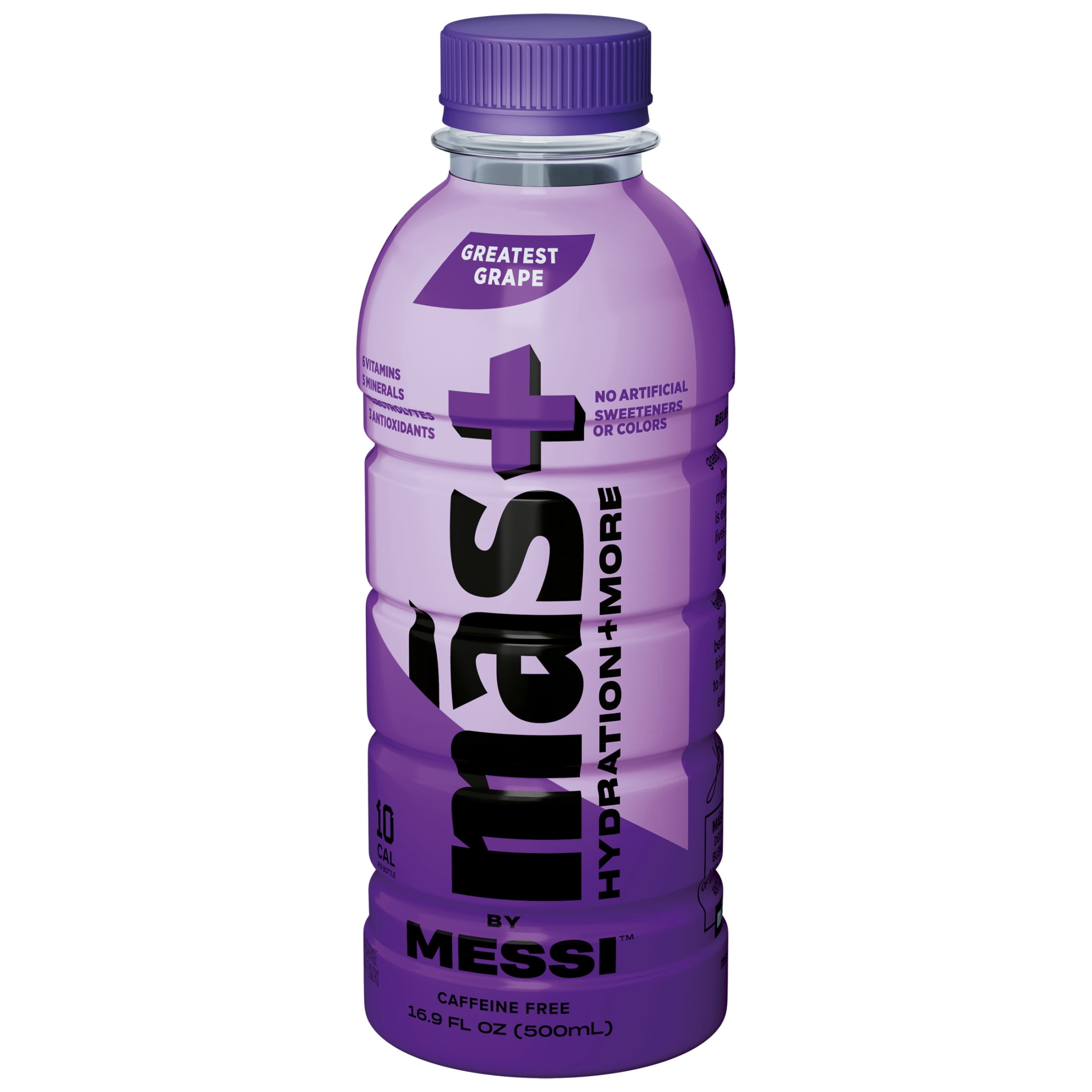 Más+ by Messi Hydration Sports Drink Greatest Grape, 16.9 fl oz Bottle