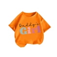 thumbnail image 2 of Tawop T-Shirt de Sport Décontracté en Coton à Rayures pour Enfants Col Rond Manches Courtes Orange 2-3 Ans, 2 of 9