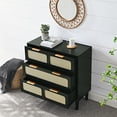 thumbnail image 3 of Litake 3 Rattan Drawer Dresser with 3 Wide Drawers, Metal Handles Modern Rattan Dresser Cabinet for Bedroom, Living Room, Hallway, Entrance Farmhouse Storage Drawer Chest, 3 of 9