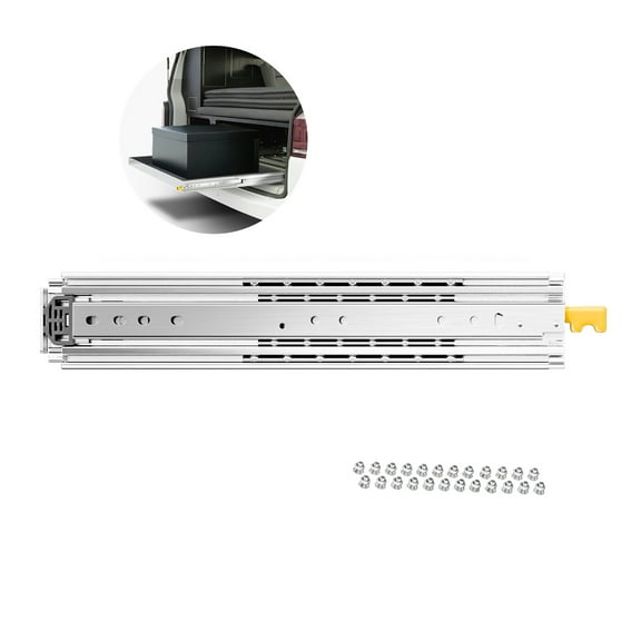 KFFKFF 1 Pair Full Extension Drawer Slides, Various Sizes Available, 500 lbs Load Capacity, Locking Ball Bearing Side Mount Drawer Slide Rails