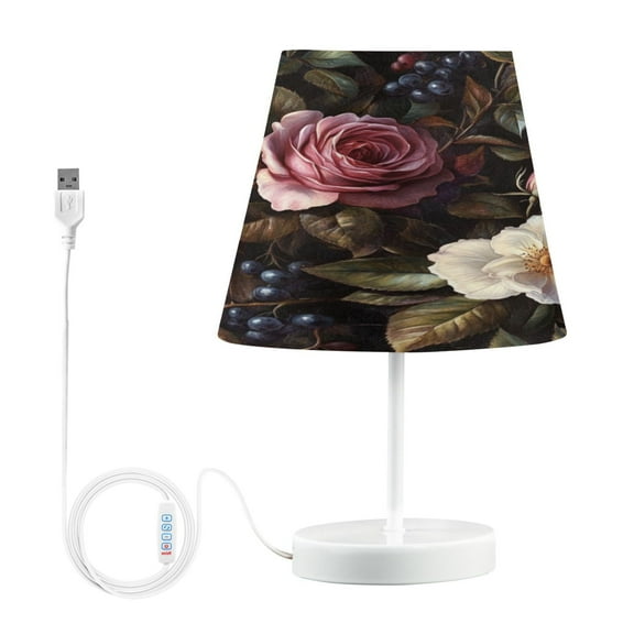 BZSMCE Table Lamp Creative White and Pink Blossom Simple Pattern Night Light