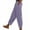 Purple, variant on MIUOWANP Women's Summer Pants Imitation Cotton and Linen Solid Color Elastic Waist Casual Pants with Pocket and Side Button Design Brown XL