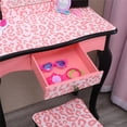 thumbnail image 4 of Tocador de madera para niños y juego de taburete con 3 espejos, tocador de maquillaje para princesa, muebles para niños FCH Modelo, 4 of 6