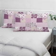 thumbnail image 4 of Boho Purple Flowers Throw Pillow Covers, Spring Floral Botanical Patchwork Vintage Soft Breathable Pillow Cases with Invisible Zipper, Toddler Pillowcases for Couch Bed Sofa Chair 12x20 Inches, 4 of 9