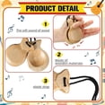 thumbnail image 3 of 1 Pair Spanish Castanets Flamenco Castanets with String Traditional Wood Hand Percussion Castanets(Wood Color), 3 of 5