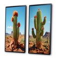thumbnail image 3 of Designart "Desert Guardian Green Coral Cactus Organ II" Cactus Framed Wall Art Set Of 2 - Green Floral Framed Canvas Set For Living Room Decor, 3 of 7