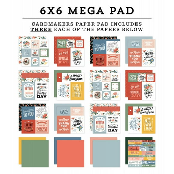 Echo Park Double-Sided Mega Paper Pad 15cm x 15cm 48/Pkg