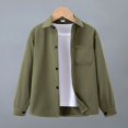 thumbnail image 5 of GiLiling Boys Denim Shirt Long Sleeve Button Shacket Western Shirts Regular Fit Cowboy Casual Lightweight Blouse (Green, E), 5 of 5