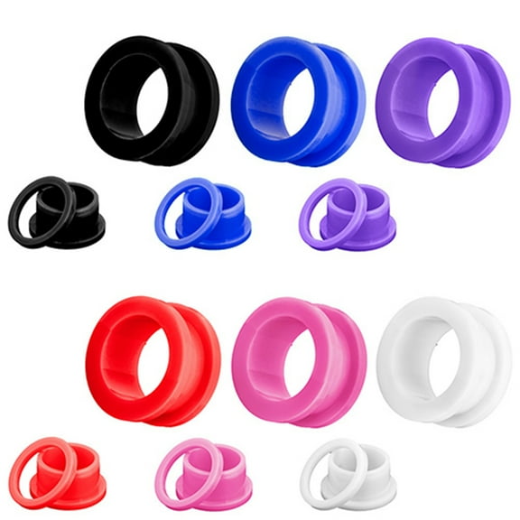jiaroswwei 1Pair Pulley Design Hollow Large Flare Earring Ear Gauges Ring Soft Plugs Tunnels
