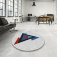 thumbnail image 4 of Ahgly Company Machine Washable Indoor Round Transitional White Smoke Area Rugs, 5' Round, 4 of 7