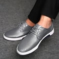 thumbnail image 5 of Santimon Breathable Leather Shoes Men Casual Shoes Non-Slip Sneakers Grey 11 US, 5 of 7